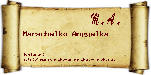 Marschalko Angyalka névjegykártya